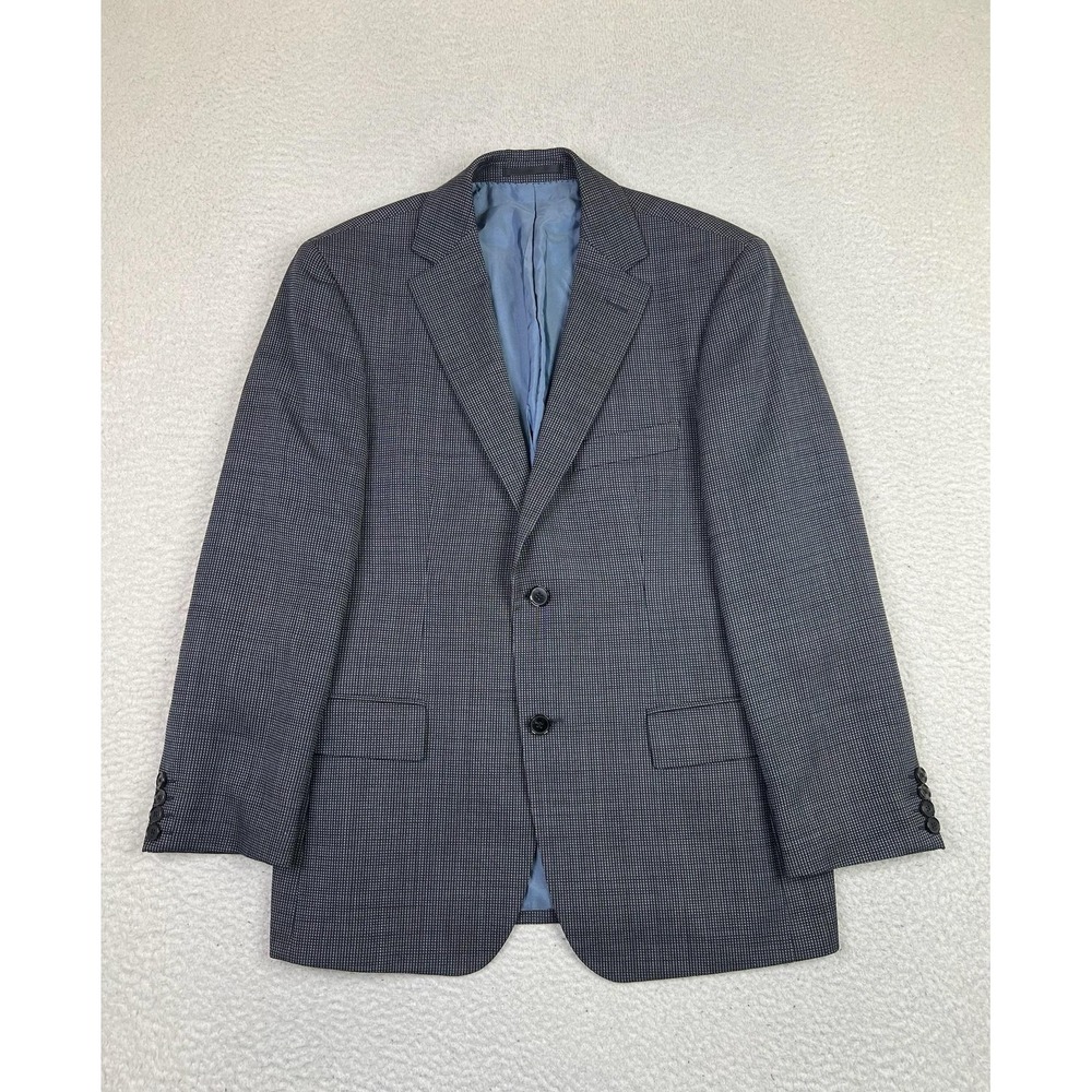 Hugo Boss Blazer Mens 38S Gray Micro Check Pasolini 2 Button Notch Lapel Vented